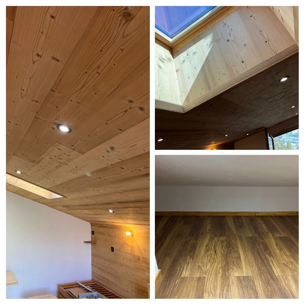 Aménagement combles: sol, murs, pose velux 